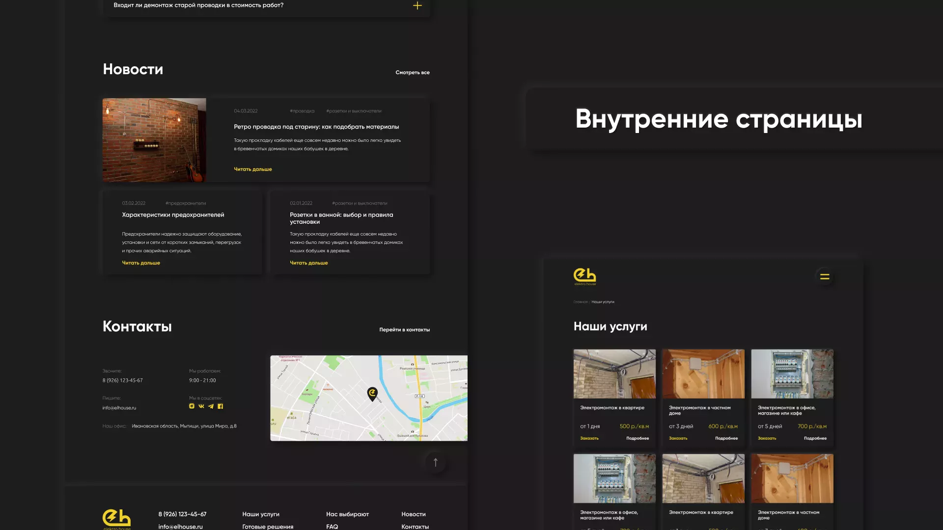 Создание сайта компании «Elektro House» в Партизанске